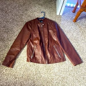 Brown leather jacket
